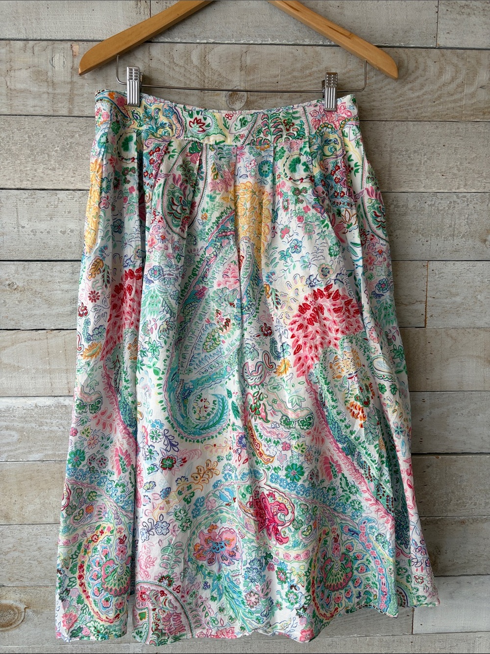 Talbots cotton paisley full skirt - Picture 2 of 7